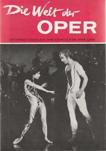 Komische Oper Berlin DDR, Stephan Stompor: DIE WELT DER OPER Informationsblatt der Komischen Oper 2 / 1976 (18). 