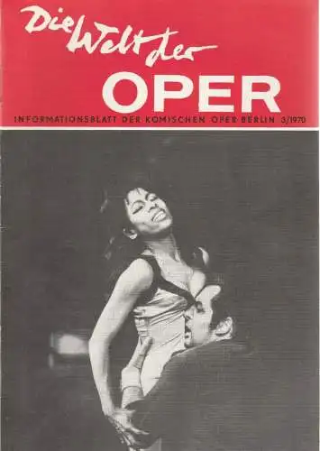 Komische Oper Berlin DDR, Stephan Stompor, Horst Seeger: DIE WELT DER OPER Informationsblatt der Komischen Oper 3 / 1970 (18). 