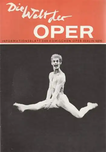 Komische Oper Berlin DDR, Stephan Stompor, Horst Seeger: DIE WELT DER OPER Informationsblatt der Komischen Oper 10 / 1970 (18). 