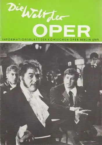 Komische Oper Berlin DDR, Stephan Stompor, Horst Seeger: DIE WELT DER OPER Informationsblatt der Komischen Oper 1 / 1971 (18). 