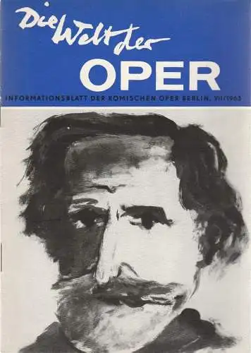 Komische Oper Berlin DDR, Horst Seeger: DIE WELT DER OPER Informationsblatt der Komischen Oper  7 / 1963 ( VII / 1963 ) (18). 