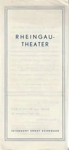 Rheingau Theater, Ernst Schröder: Programmheft Albert Camus CALIGULA (18). 