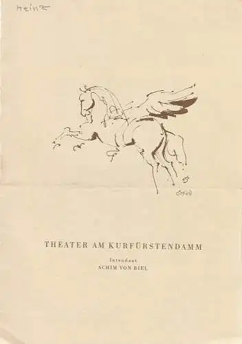 Theater am Kurfürstendamm, Achim von Biel, Werba KG: Programmheft William Shakespeare EIN SOMMERNACHTSTRAUM (18). 