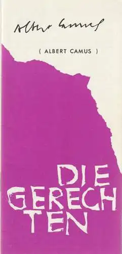 Forum - Theater, Frank Burckner: Programmheft Albert Camus DIE GERECHTEN 2. Heft Jahrgang 1962 (18). 