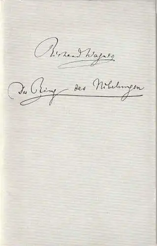 Deutsche Staatsoper Berlin, Werner Otto: Programmheft Richard Wagner DER RING DES NIBELUNGEN Januar / Februar 1973 komplett (18). 