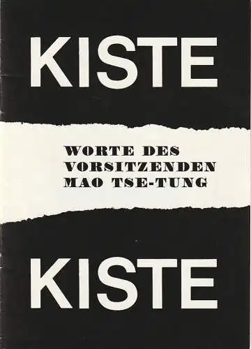 Renaissance-Theater Berlin: Programmheft Edward Albee KISTE KISTE WORTE DES VORSITZENDEN MAO TSE-TUNG (18). 