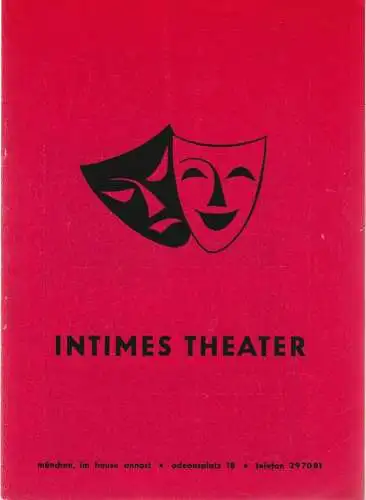 Intimes Theater München, Charly Müller: Programmheft Jean Paul Sartre DIE EHRBARE DIRNE 11. Jahrgang 1968 Heft 64 (18). 