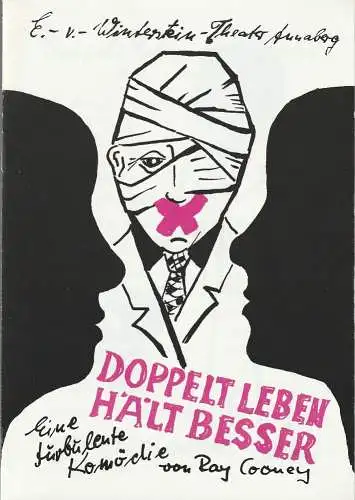 Eduard-von-Winterstein-Theater Annaberg, Peter Löpelt, Silvia Kübrich, Dieter Knoblauch ( Fotos ): Programmheft Ray Cooney DOPPELT LEBEN HÄLT BESSER Spielzeit 1991 / 92 Heft 11 (18). 