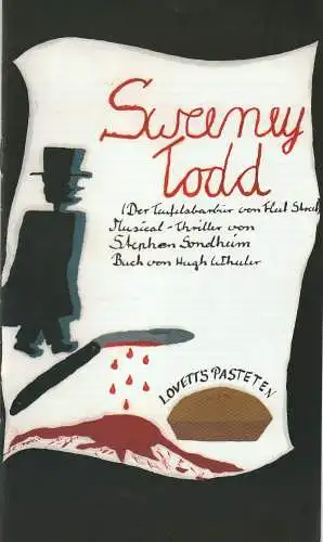 Eduard-von-Winterstein-Theater Annaberg, Steffen Senger, Michael Eccarius: Programmheft Stephen Sondheim SWEENEY TODD Premiere 8. April 2001 Spielzeit 2000 / 2001 Heft 12 (18). 