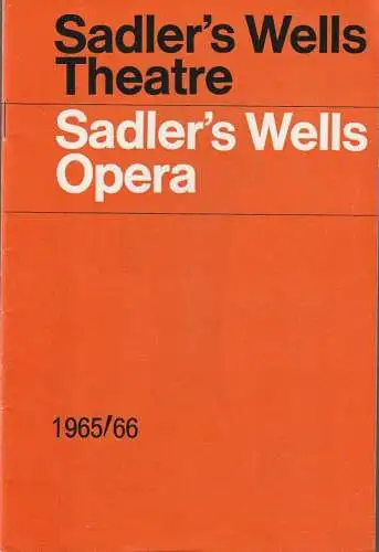 Sadler´s Wells Theatre, Sadler´s Wells Opera: Programmheft Georges Bizet CARMEN 18 September 1965 Spielzeit 1965 / 66 (18). 