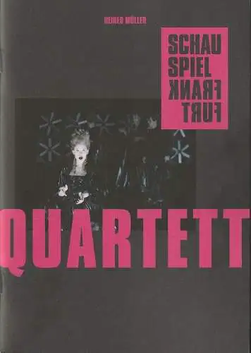 Schauspiel Frankfurt, Anselm Weber, Katja Herlemann, Robert Schittko ( Fotos ), Stefanie Weber: Programmheft Heiner Müller QUARTETT Premiere 24. Janaur 2020 Kammerspiele Spielzeit 2019 / 20 Heft Nr 58 (18). 