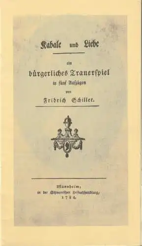 Eduard-von-Winterstein-Theater Annaberg, Peter Löpelt, Silvia Kübrich: Programmheft Friedrich Schiller KABALE UND LIEBE Spielzeit 1991 / 92 Heft 14 (18). 