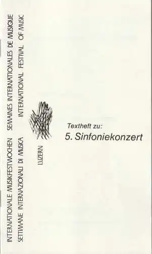 Internationale Musikfestwochen Luzern / Semaines Internationales de Musique: Textheft zu 5. SINFONIEKONZERT Hilding Rosenberg Sinfonie Nr. 4 DIE OFFENBARUNG DES JOHANNES 29. August 1977 (18). 