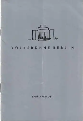 Volksbühne am Luxemburgplatz: Programmheft Gotthold E. Lessing EMILIA GALOTTI Spielzeit 1961 / 62 Heft 47 (18). 