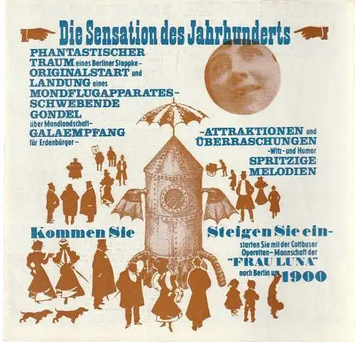 Theater der Stadt Cottbus, Ursula Fröhlich, Joachim Giehm, Walter Böhm: Programmheft Paul Lincke FRAU LUNA Premiere 16. April 1977 Spielzeit 1976 / 77 Nr. 11 (18). 