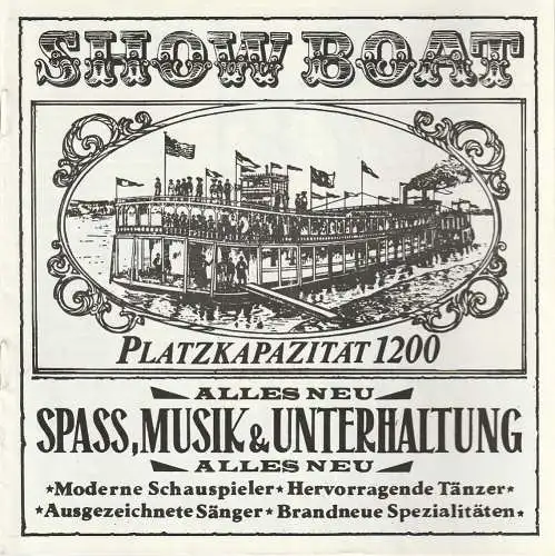 Theater der Stadt Cottbus, Ursula Fröhlich, Margit Hohlfeld, Walter Böhm: Programmheft Jerome Kern SHOW BOAT Premiere 3. April 1976 Spielzeit 1975 / 76 Nr. 11 (18). 
