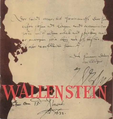 Mecklenburgisches Staatstheater Schwerin, Martin Hellberg, Heinrich Maaß: Programmheft Friedrich Schiller WALLENSTEIN TRILOGIE Premiere 17. Januar 1963 Spielzeit 1962 / 63 Heft 12 (18). 