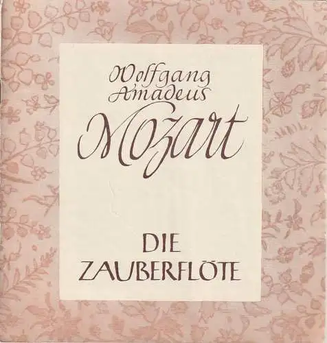 Mecklenburgisches Staatstheater Schwerin, Rudi Kostka, Eginhard Röhlig: Programmheft Wolfgang Amadeus Mozart DIE ZAUBERFLÖTE Premiere 28. November 1965 Spielzeit 1965 / 66 Heft 9 (18). 