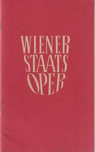 Wiener Staatsoper, Rudolf Klein: Programmheft der Wiener Staatsoper September 1965 2. Hälfte Zauberflöte Fidelio (18). 