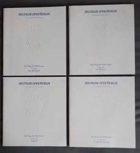 Deutsche Oper Berlin, Götz Friedrich, Günther Uecker ( Prägung der Titelseite ), Karin Heckermann, Barbara Hering, Peter Kain, Curt A. Roesler: 4 Programmhefte Richard Wagner DER RING DES NIBELUNGEN Der "Berliner Ring" komplett 1984 / 1985 (18). 