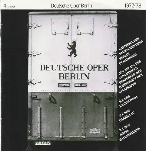 Deutsche Oper Berlin, Siegfried Palm: Programmheft Giuseppe Verdi FALSTAFF Spielzeit 1977 / 78 Nr. 4 Januar (18). 