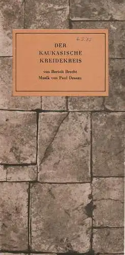 Berliner Ensemble, Staatstheater der Deutschen Demokratischen Republik, Manfred Wekwerth, Hans-Joche Irmer, Karl-Heinz Drescher, Percy Paukschta ( Photos ): Programmheft Bertolt Brecht DER KAUKASISCHE KREIDEKREIS Premiere 20. April 1976 (18). 