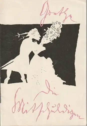 Deutsches Theater Staatstheater, Kammerspiele, Wolfgang Langhoff, Werner Klemke ( Umschlag und Zeichnungen ): Programmheft Johann Wolfgang von Goethe DIE MITSCHULDIGEN Spielzeit 1961 / 62 Heft 2 (18). 