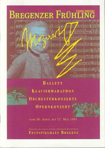 Casinos Austria, Bregenzer Kunstverein, Festspielhaus Bregenz, Wolfgang Fetz: Programmheft BREGENZER FRÜHLING 1991 vom 30. April bis 12. Mai 1991 (18). 