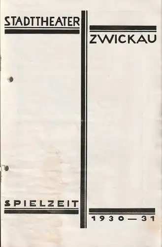 Stadttheater Zwickau, Stadttheater Reichenbach, Wolfgang Poppe: Programmheft Hugo Hirsch DIE TOLLE LOLA Erstaufführung 13. März 1931 (18). 