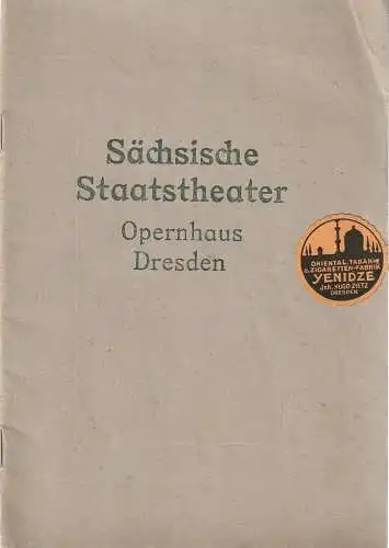 Sächsische Staatstheater Opernhaus Dresden: Programmheft Jan Brandts-Buys DER MANN IM MOND 24. Juni 1922 Richard Tauber (18). 