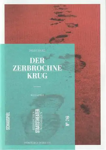 Hessisches Staatstheater Wiesbaden, Uwe Eric Laufenberg, Wolfgang Behrens: Programmheft Heinrich von Kleist DER ZERBROCHNE KRUG Premiere 26. Oktober 2019 Spielzeit 2019 / 2020 Heft 76 (18). 