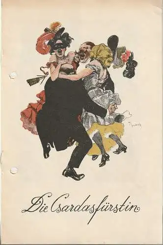 Bühnen der Stadt Gera, Wolfgang Pintzka, Ursula Sternberg: Programmheft Emmerich Kalman DIE CSARDASFÜRSTIN Spielzeit 1965 Heft 1 (18). 
