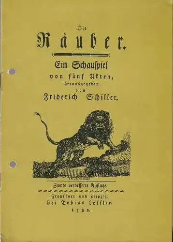 Städtische Bühnen Erfurt, Albrecht Delling, Manfred Pauli, Karin Rahn: Programmheft Friedrich Schiller DIE RÄUBER Premiere 12. Dezember 1964 Spielzeit 1964 / 65 Heft 9 (18). 