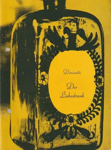 Volksthater Rostock Deutsche Demokratische Republik, Ekkehard Prophet, Ingrid Donnerhack, Wolfgang Holz: Programmheft Gaetano Donizetti DER LIEBESTRANK  Premiere 31. August 1986 Großes Haus  91. Spielzeit 1985 / 86  ( L'elisir d'amore ) (18). 