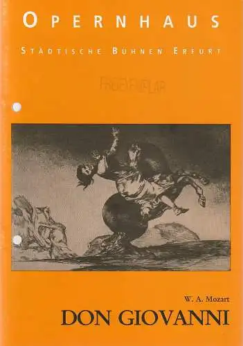 Städtische Bühnen Erfurt-Opernhaus-,Dietrich Taube, Ute Unger, Jutta Mager: Programmheft Wolfgang Amadeus Mozart DON GIOVANNI Premiere 7. Juni 1992 Spielzeit 1991 / 92 (18). 