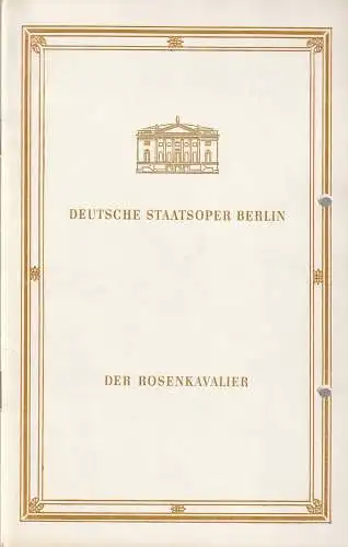 Deutsche Staatsoper Berlin Deutsche Demokratische Republik, Eberhard Streul, Ernst Lewinger: Programmheft Richard Strauss DER ROSENKAVALIER 11. März 1982 (18). 