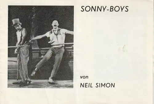 Bühnen der Stadt Magdeburg - Maxim Gorki -,Karl Schneider, Marianne Janietz, Michael Klein: Programmheft Neil Simon SONNY - BOYS  16 / 22 September 1984 Kammerspiele Spielzeit 1984 / 85 Heft 1 ( The sunshine Boys ) (18). 