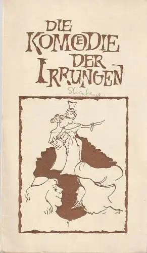 Kleist-Theater Frankfurt ( Oder ), Günter Klingner, Elfriede Seidel, Wolfgang Schuch, Peter Boye: Programmheft William Shakespeare DIE KOMÖDIE DER IRRUNGEN Spielzeit 1963 / 64 Heft 7 (18). 