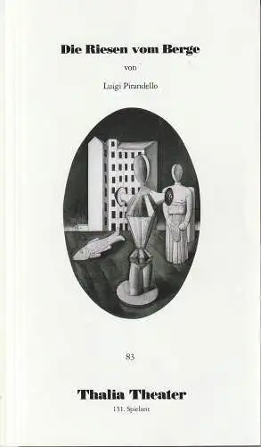 Thalia Theater, Jürgen Flimm, Brigitte Landes, Beate Kirchhof: Programmheft  Luigi Pirandello DIE RIESEN VOM BERGE Premiere 11. Dezember 1993  151. Spielzeit 1993 / 94 Heft 83 (18). 