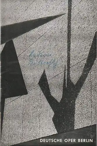 Deutsche Oper Berlin: Programmheft Giacomo Puccini MADAME BUTTERFLY 17. November 1966 Oktober-November 1966 (18). 
