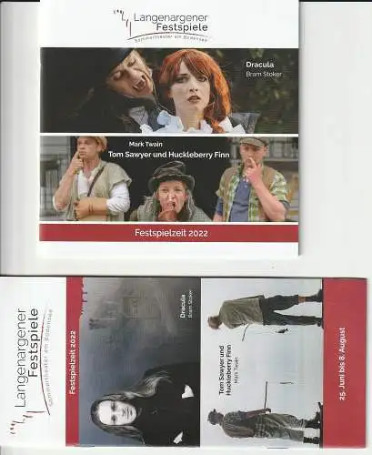 Langenargener Festspiele e.V. , Nadine Klante, Steffen Essigbeck, Barbara Metzler, Reiner Müller: Programmheft LANGENARGENER FESTSPIELE Bram Stoker DRACULA / Mark Twain TOM SAWYER UND HUCKLEBERRY FINN Festspielzeit 25. Juni bis 8. August 2022 (18). 