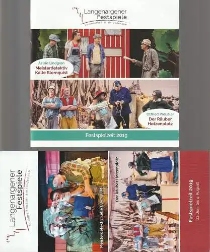 Langenargener Festspiele, Nadine Klante, Steffen Essigbeck, Barbara Metzler: Programmheft LANGENARGENER FESTSPIELE Astrid Lindgren MEISTERDEDEKTIV KALLE BLOMQUIST / Otfried Preußler DER RÄUBER HOTZENPLOTZ Festspielzeit 22. Juni bis 4. August 2019 (18). 