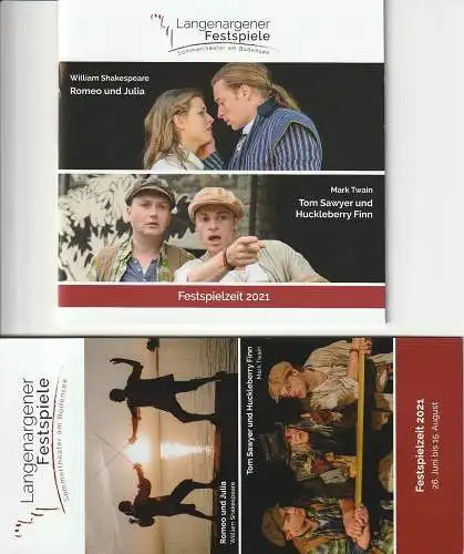 Langenargener Festspiele, Nadine Klante, Steffen Essigbeck, Barbara Metzler: Programmheft LANGENARGENER FESTSPIELE William Shakespeare ROMEO UND JULIA / Mark Twain TOM SAWYER UND HUCKLEBERRY FINN Festspielzeit (18). 