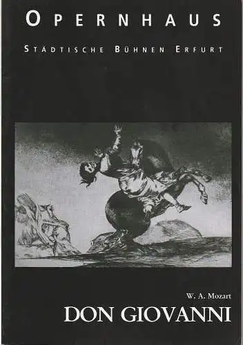 Städtische Bühnen Erfurt, Dietrich Taube, Ute Unger, Jutta Mager: Programmheft Wolfgang Amadeus Mozart DON GIOVANNI Premiere 7. Juni 1992 Opernhaus Spielzeit 1991 / 92 Heft 8 (18). 