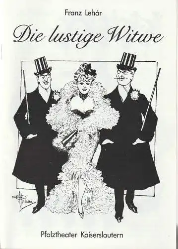 Pfalztheater Kaiserslautern, Wolfgang Blum, Angela Theisen: Programmheft Franz Lehar DIE LUSTIGE WITWE Premiere 28. Dezember 1985 Spielzeit 1985 / 86 Heft 7 (18). 