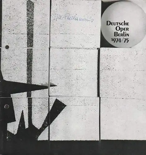 Deutsche Oper Berlin, Egon Seefehlner, Claus H. Henneberg, Heinz Balthes: Programmheft Johann Strauß DIE FLEDERMAUS 29. Dezember 1974 Spielzeit 1974 / 75 Heft 3 (18). 