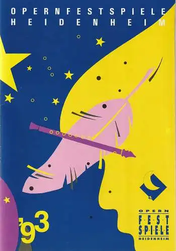 Stadt Heidenheim, Marco-Maria Canonica, Frank Gruppe, Barbara und Heinz Kocka, Wolfgang Pieper: Programmheft OPERNFESTSPIELE HEIDENHEIM  Wolfgang Amadeus Mozart DIE ZAUBERFLÖTE 18. Juni 1993 Freilichtbühne Rittersaal auf Schloß Hellenstein (18). 