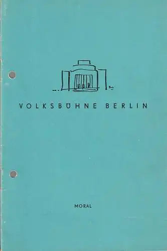 Volksbühne Berlin, Thea Lenk: Programmheft Ludwig Thoma MORAL Spielzeit 1959 / 60 Heft 38 (18). 