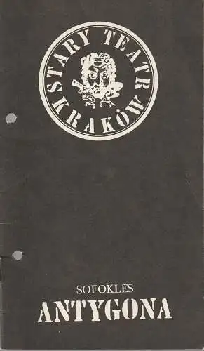 Stary Teatr Krakow, S. Radwan: Programmheft Sofokles ANTYGONA Premiera 20 Stycznia 1984 ( 20. Januar 1984 ) (18). 