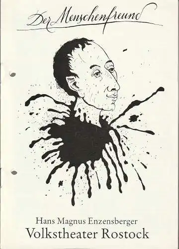 Volkstheater Rostock DDR, Matthias Grätz: Programmheft Hans Magnus Enzensberger DER MENSCHENFREUND Premiere 10. Dezember 1988 (18). 